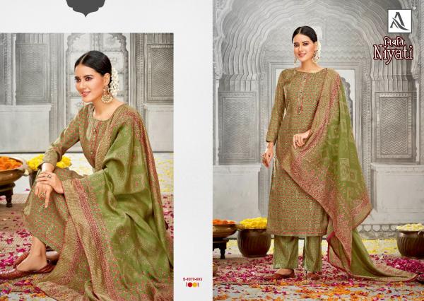 Alok Niyati Silk Designer Print With Embroidery Dress Material Collection 